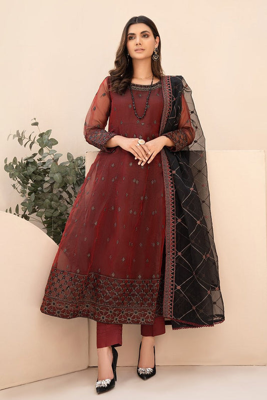 Ellena - 3-PC Stitched Organza Suit