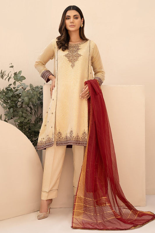 Ellena - 3-PC Stitched Organza Suit