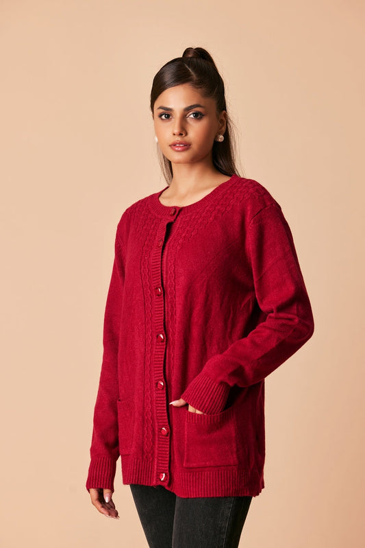 Ellena - Round Neck Cardigan Sweater