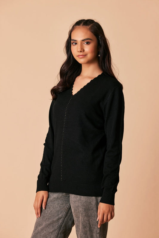 Ellena - V-Neck Pullover Sweater