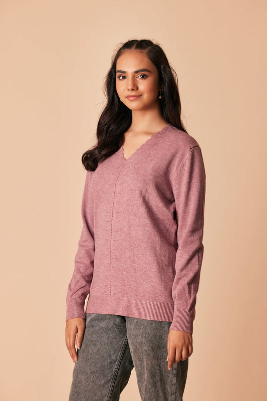 Ellena - V-Neck Pullover Sweater
