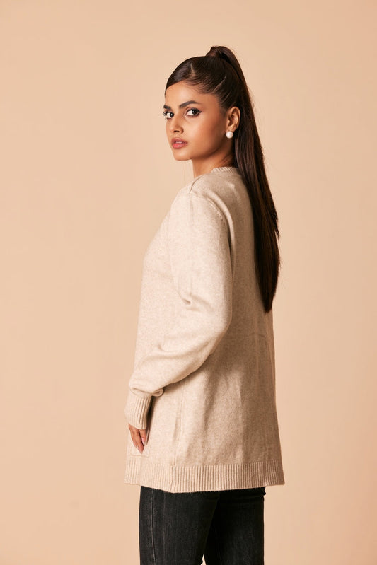 Ellena - Round Neck Cardigan Sweater