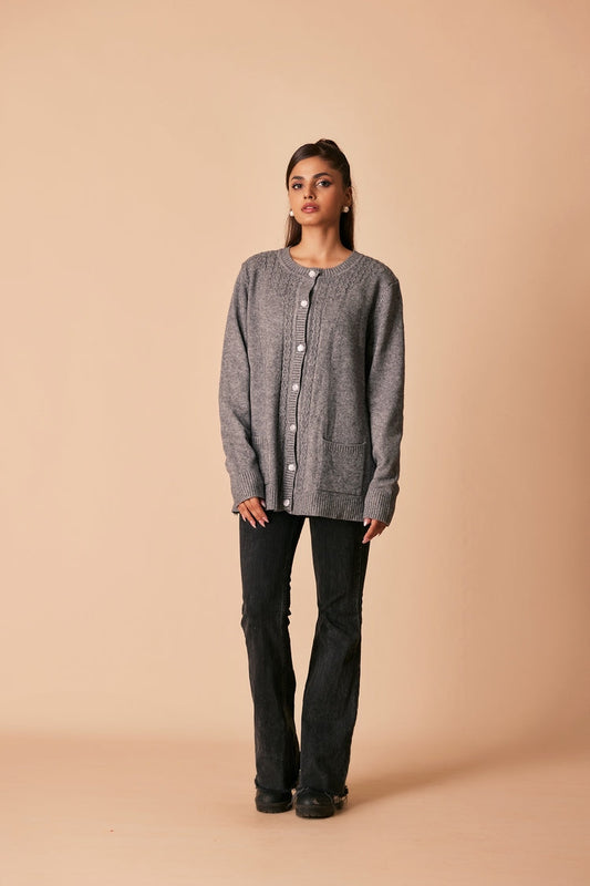 Ellena - Round Neck Cardigan Sweater