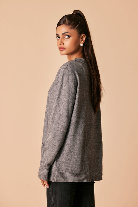 Ellena - Round Neck Cardigan Sweater