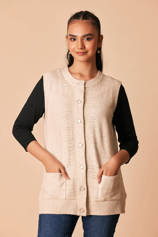 Ellena - Round Neck Cardigan Sweater