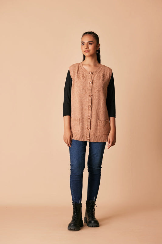 Ellena - Round Neck Cardigan Sweater