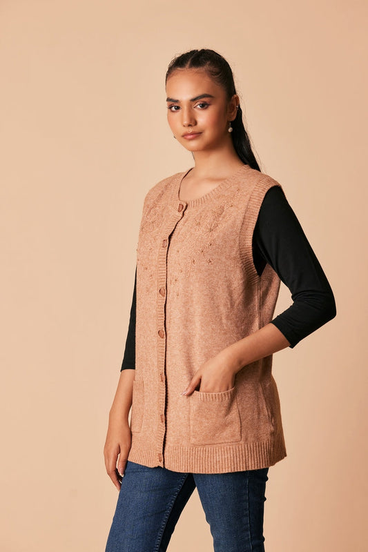 Ellena - Round Neck Cardigan Sweater