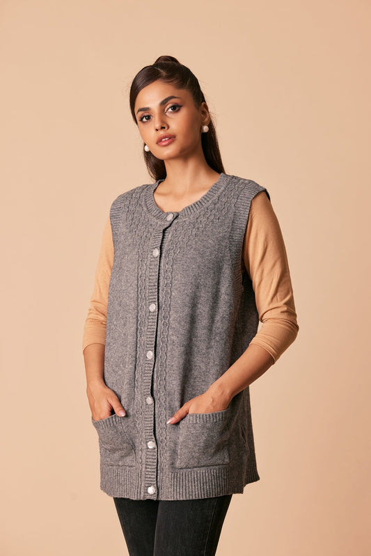 Ellena - Round Neck Cardigan Sweater