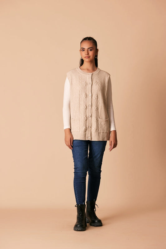 Ellena - Round Neck Cardigan Sweater