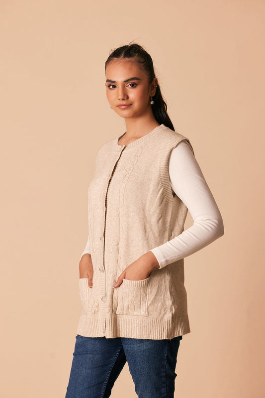 Ellena - Round Neck Cardigan Sweater