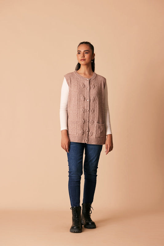 Ellena - Round Neck Cardigan Sweater