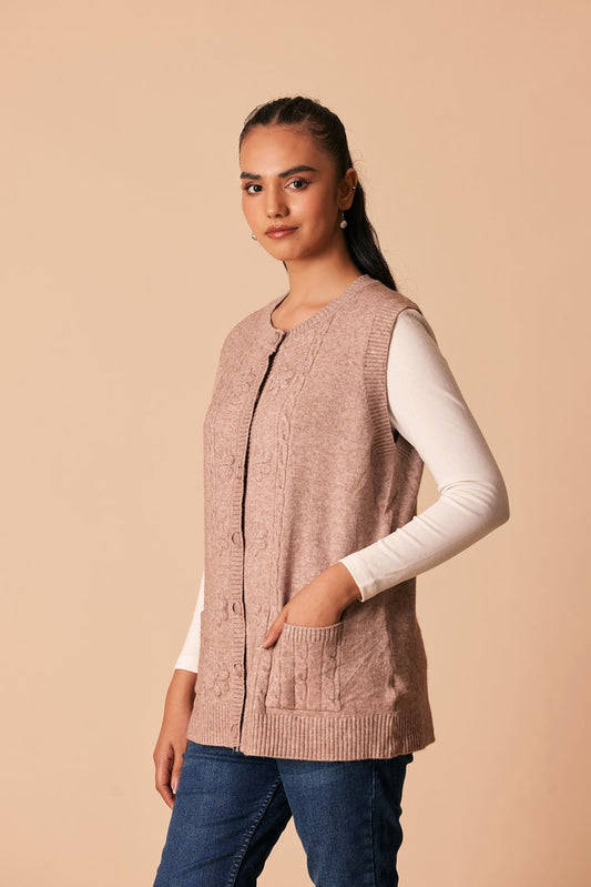 Ellena - Round Neck Cardigan Sweater