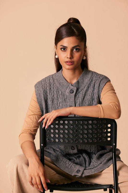 Ellena - Round Neck Cardigan Sweater