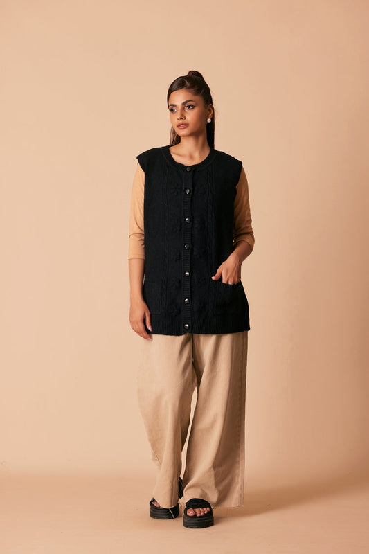 Ellena - Round Neck Cardigan Sweater