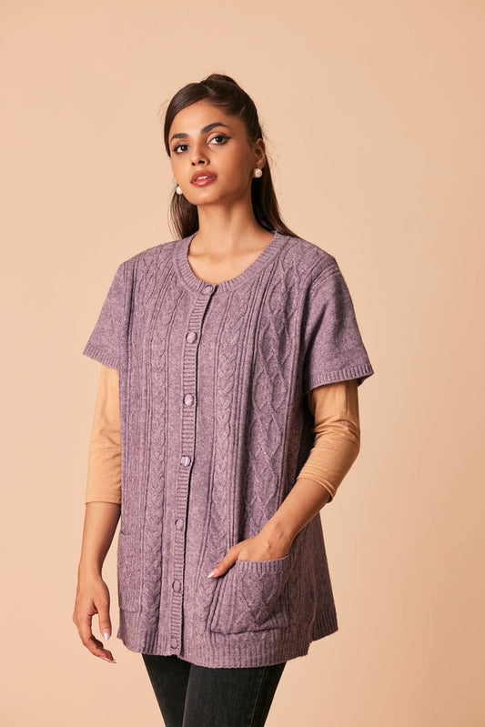 Ellena - Round Neck Cardigan Sweater