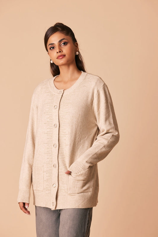 Ellena - Round Neck Cardigan Sweater