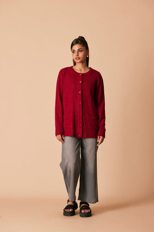 Ellena - Round Neck Cardigan Sweater