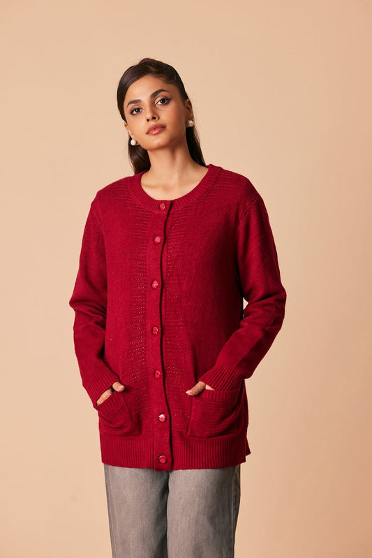 Ellena - Round Neck Cardigan Sweater