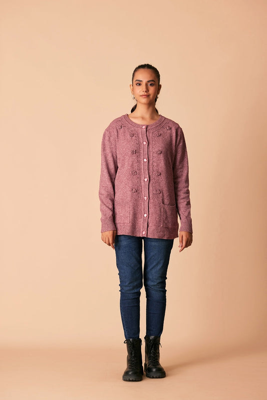 Ellena - Round Neck Cardigan Sweater