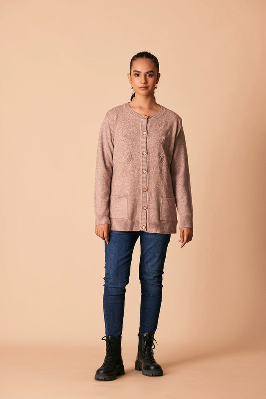 Ellena - Round Neck Cardigan Sweater