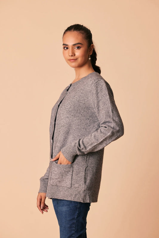 Ellena - Round Neck Cardigan Sweater