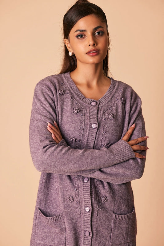 Ellena - Round Neck Cardigan Sweater