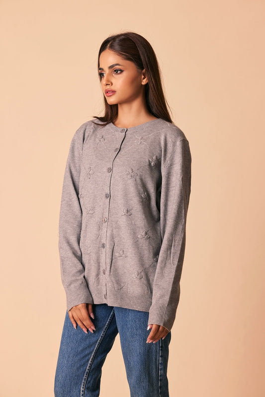 Ellena - Round Neck Cardigan Sweater