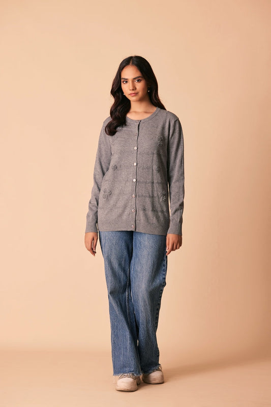 Ellena - Round Neck Cardigan Sweater