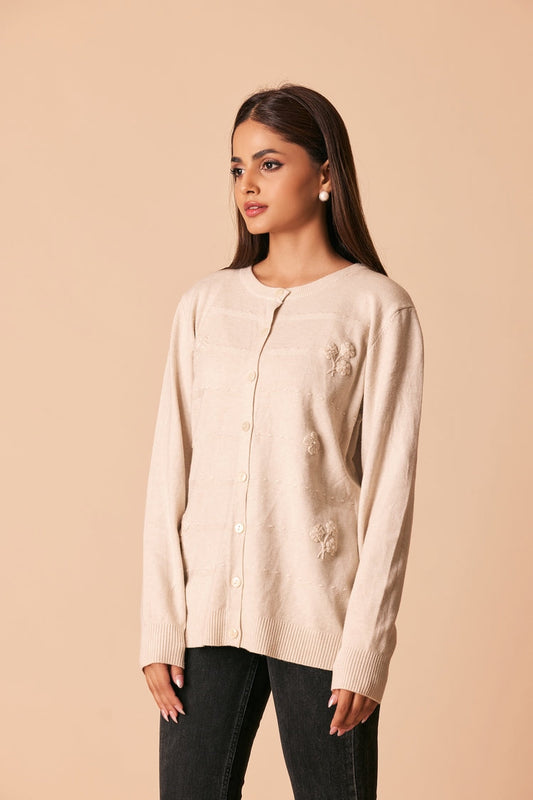 Ellena - Round Neck Cardigan Sweater