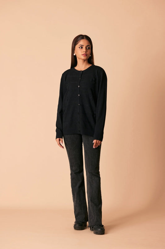 Ellena - Round Neck Cardigan Sweater