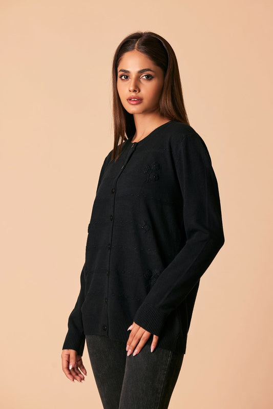 Ellena - Round Neck Cardigan Sweater
