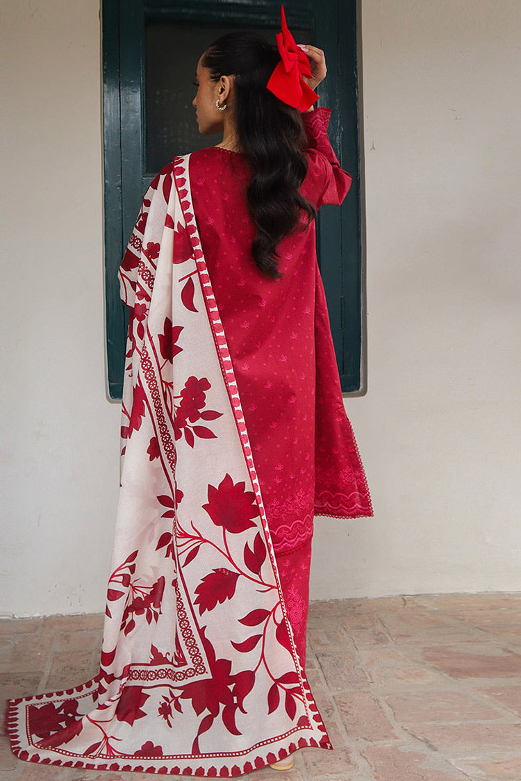 Picture of Cross Stitch - Prints Daily Lawn Collection - Scarlet Sage - Available at Raja Sahib