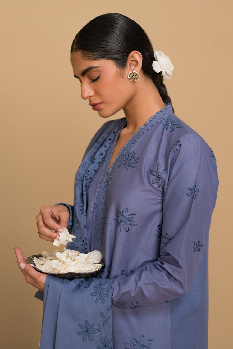 Picture of Cross Stitch - Chikankari Lawn Edit Vol 2 - Blue Fern - Available at Raja Sahib