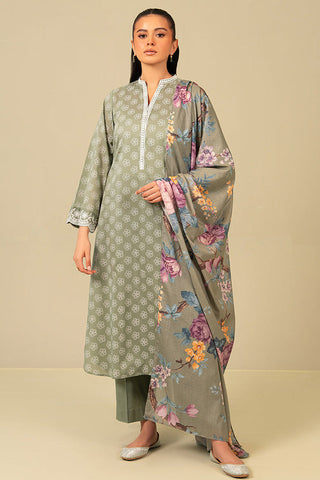 Daily Wear Unstitched Lawn Collection - Blooming Sage