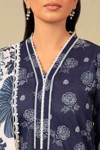 Daily Wear Unstitched Lawn Collection - Cobalt Echo
