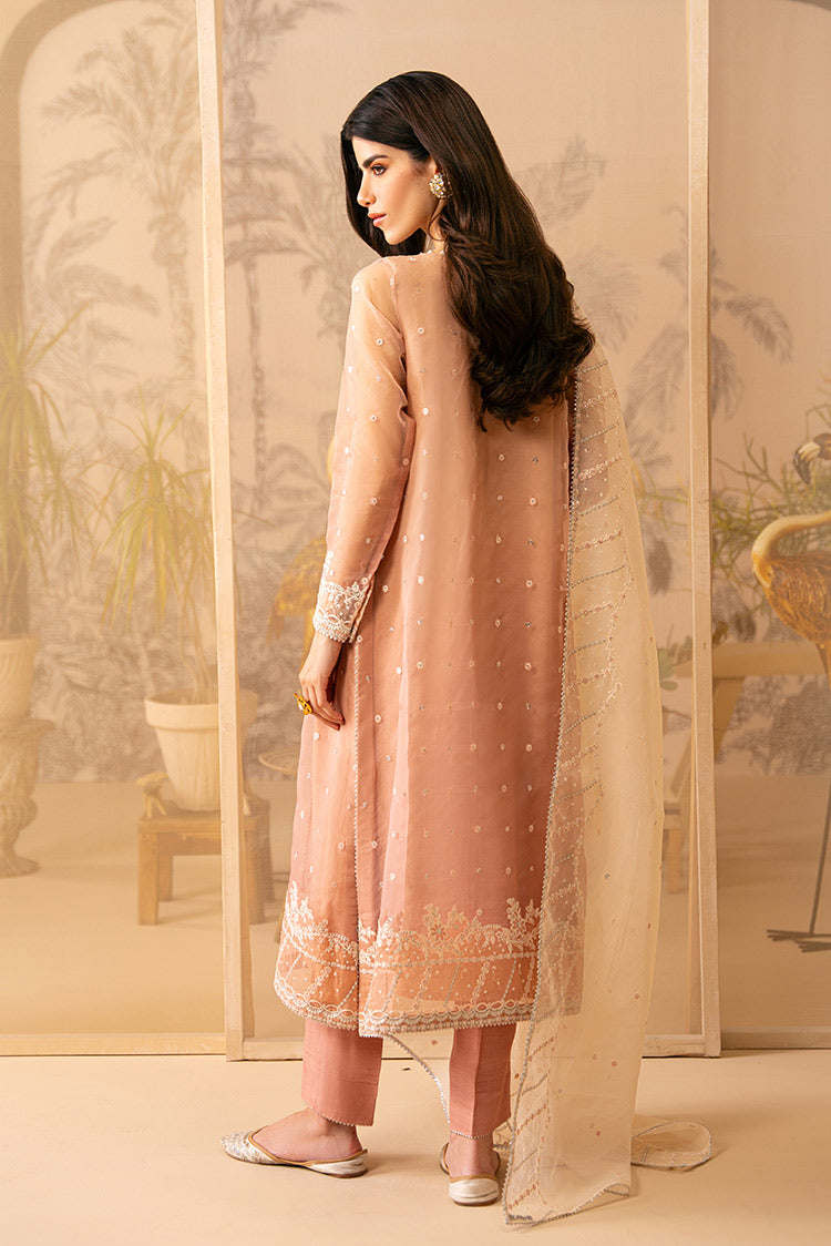 Picture of Cross Stitch - Luxe Atelier Unstitched Collection - Coral Cascade - Available at Raja Sahib