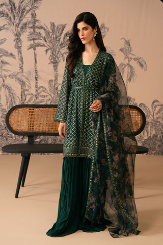 Picture of Cross Stitch - Luxe Atelier Unstitched Collection - Viridian Haven - Available at Raja Sahib