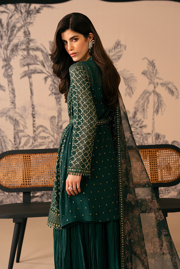 Picture of Cross Stitch - Luxe Atelier Unstitched Collection - Viridian Haven - Available at Raja Sahib