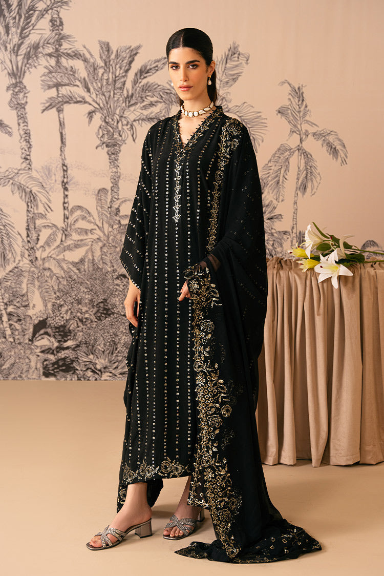 Picture of Cross Stitch - Luxe Atelier Unstitched Collection - Mystic Raven - Available at Raja Sahib