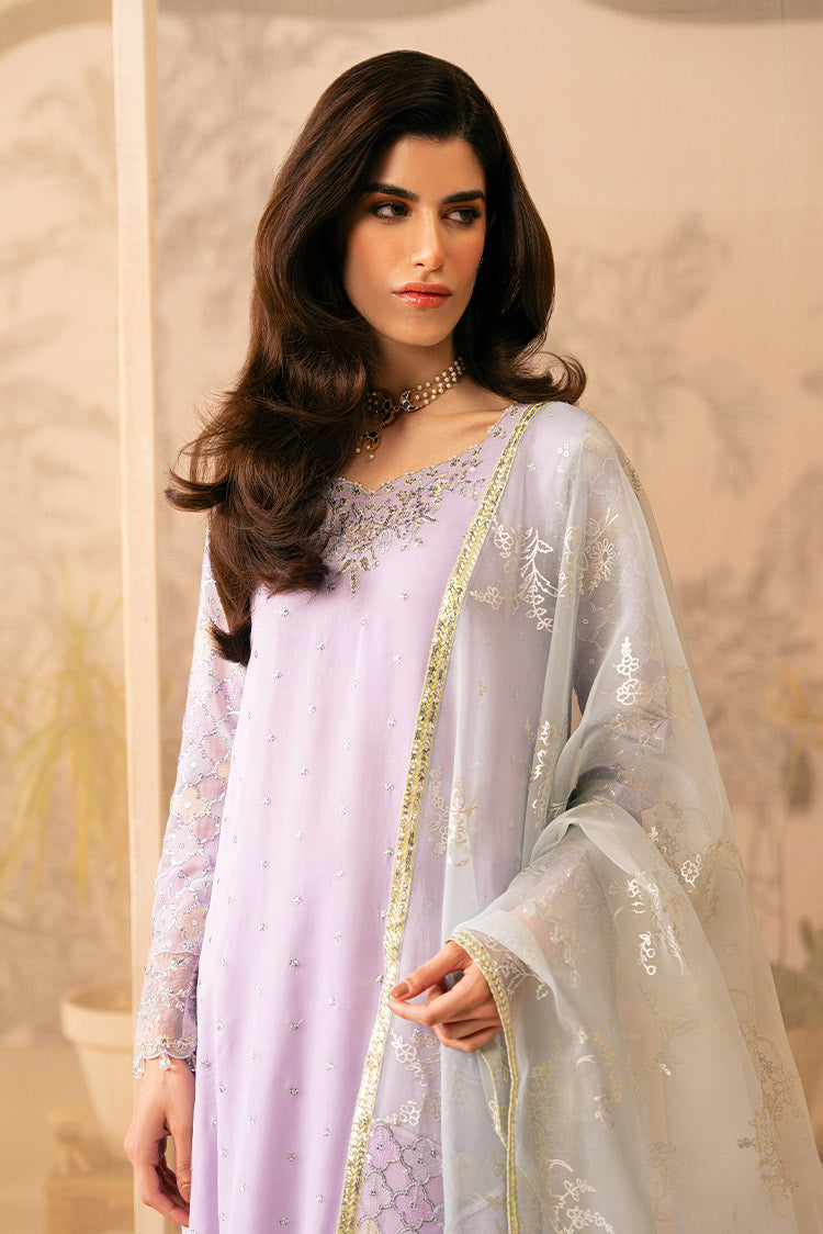 Picture of Cross Stitch - Luxe Atelier Unstitched Collection - Lilac Luster - Available at Raja Sahib