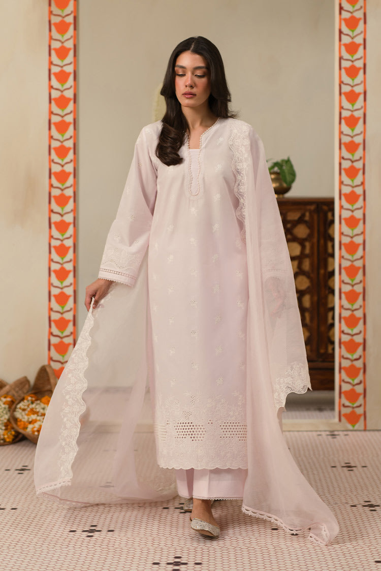 Picture of Cross Stitch - Unstitched Chikankari Collection - Pale Lilac - Available at Raja Sahib