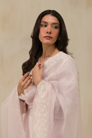 Picture of Cross Stitch - Unstitched Chikankari Collection - Pale Lilac - Available at Raja Sahib