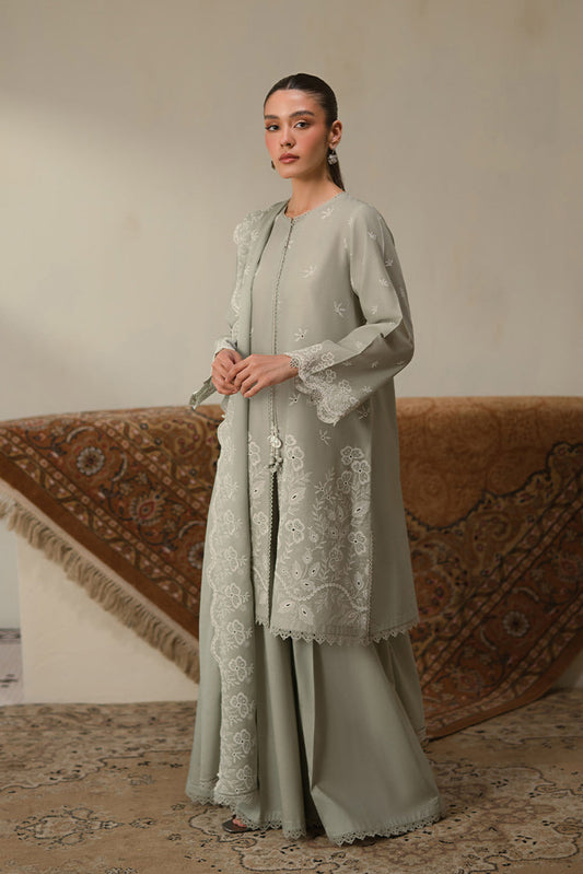 Picture of Cross Stitch - Unstitched Chikankari Collection - Sea Mist - Available at Raja Sahib