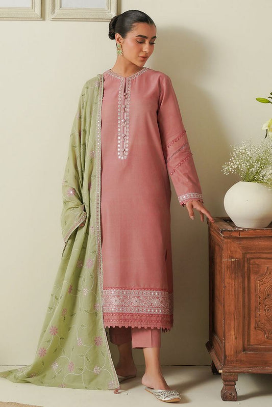 Picture of Cross Stitch - Mahiri Unstitched Embroidered Collection Vol 4 - Soft Sage - Available at Raja Sahib