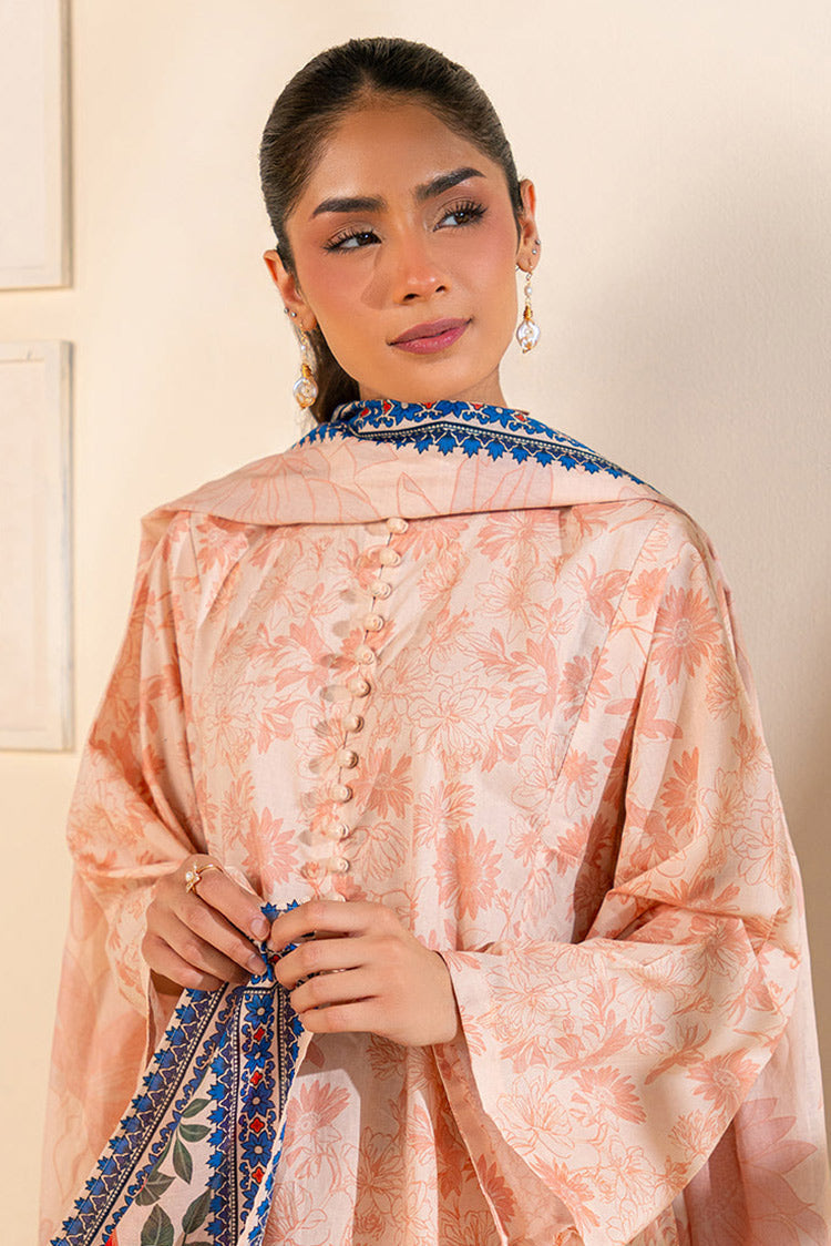 Picture of Cross Stitch - Daily Edit Unstitched Lawn Collection Vol 5 - Peach Dust - Available at Raja Sahib