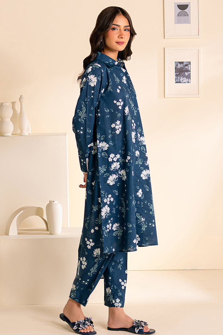 Picture of Cross Stitch - Daily Edit Unstitched Lawn Collection Vol 5 - Peacock Blue - Available at Raja Sahib