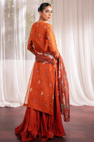 Picture of Cross Stitch - Luxe Atelier Unstitched Collection - Apricot Dusk - Available at Raja Sahib