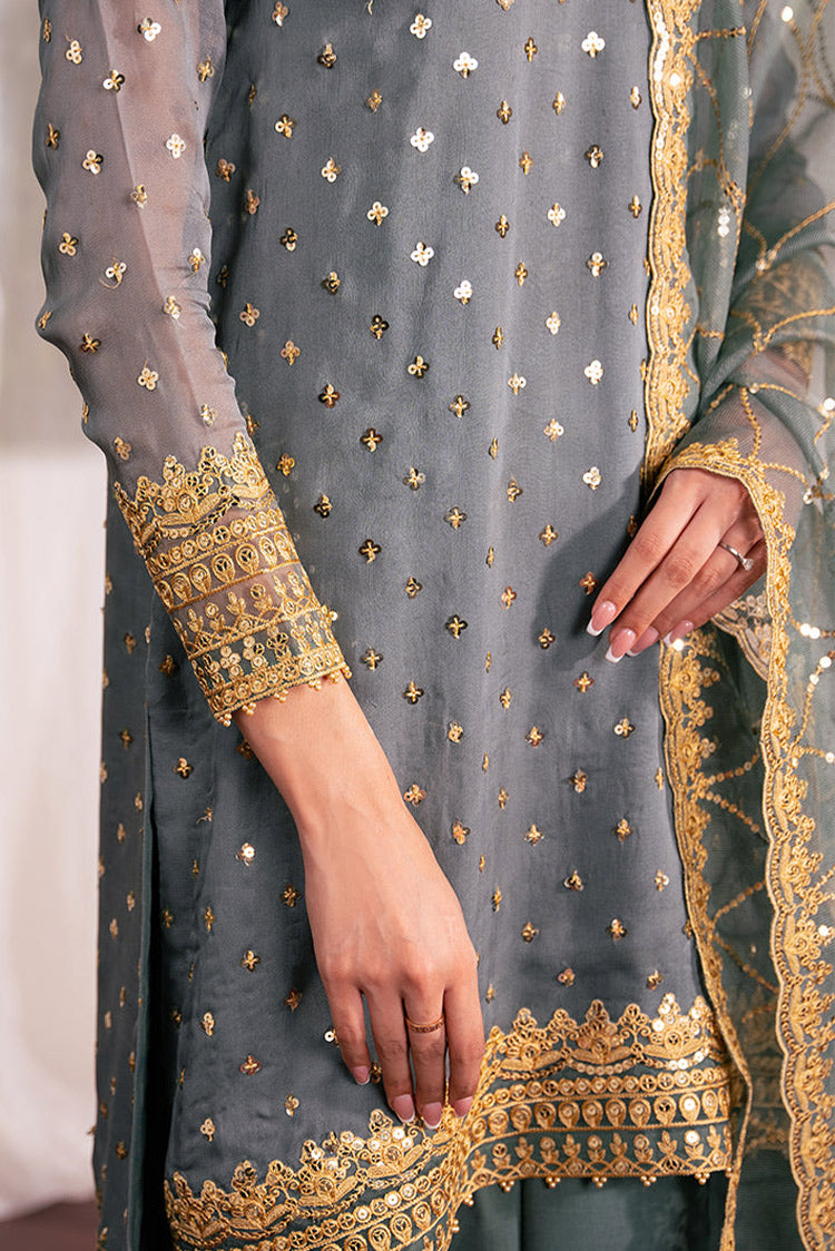 Picture of Cross Stitch - Luxe Atelier Unstitched Collection - Mallard Green - Available at Raja Sahib