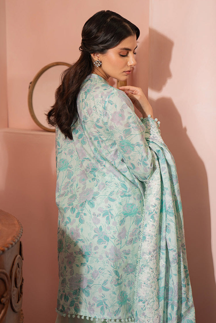 Picture of <!--gu-->Cross Stitch - Seher Unstitched Premium Cambric Collection - Mint Haze - Available at Raja Sahib