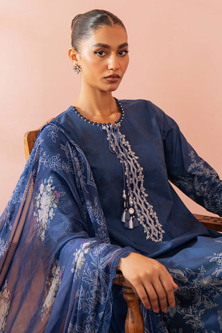 Picture of Cross Stitch - Seher Unstitched Premium Cambric Collection - Ornate Blue - Available at Raja Sahib